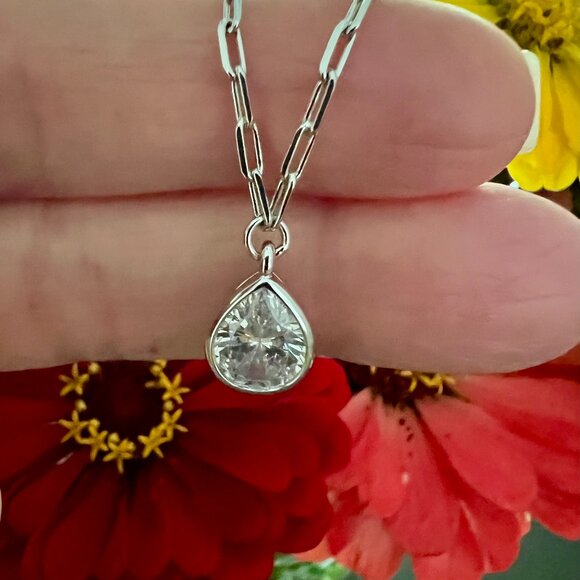 Beautiful Melinda Maria Drop of Perfection Necklace - SILVER - NWT - Picture 1 of 7